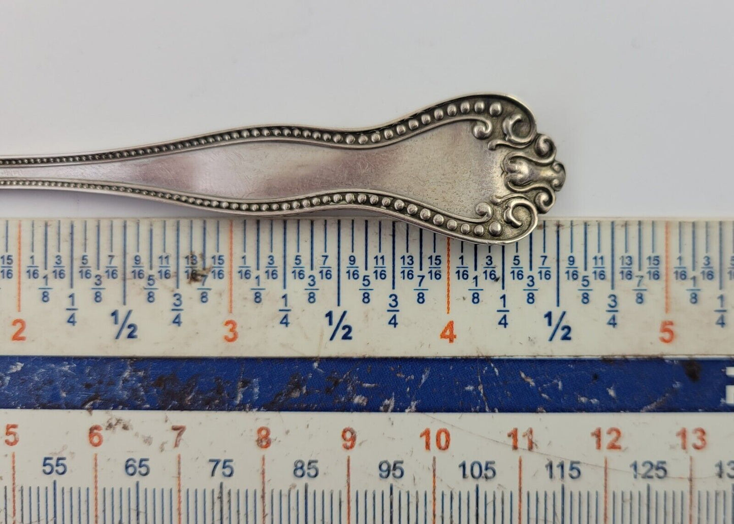 Antique Sterling Silver 4 1/2" Small Tined Sardine Serving Fork .42oz.