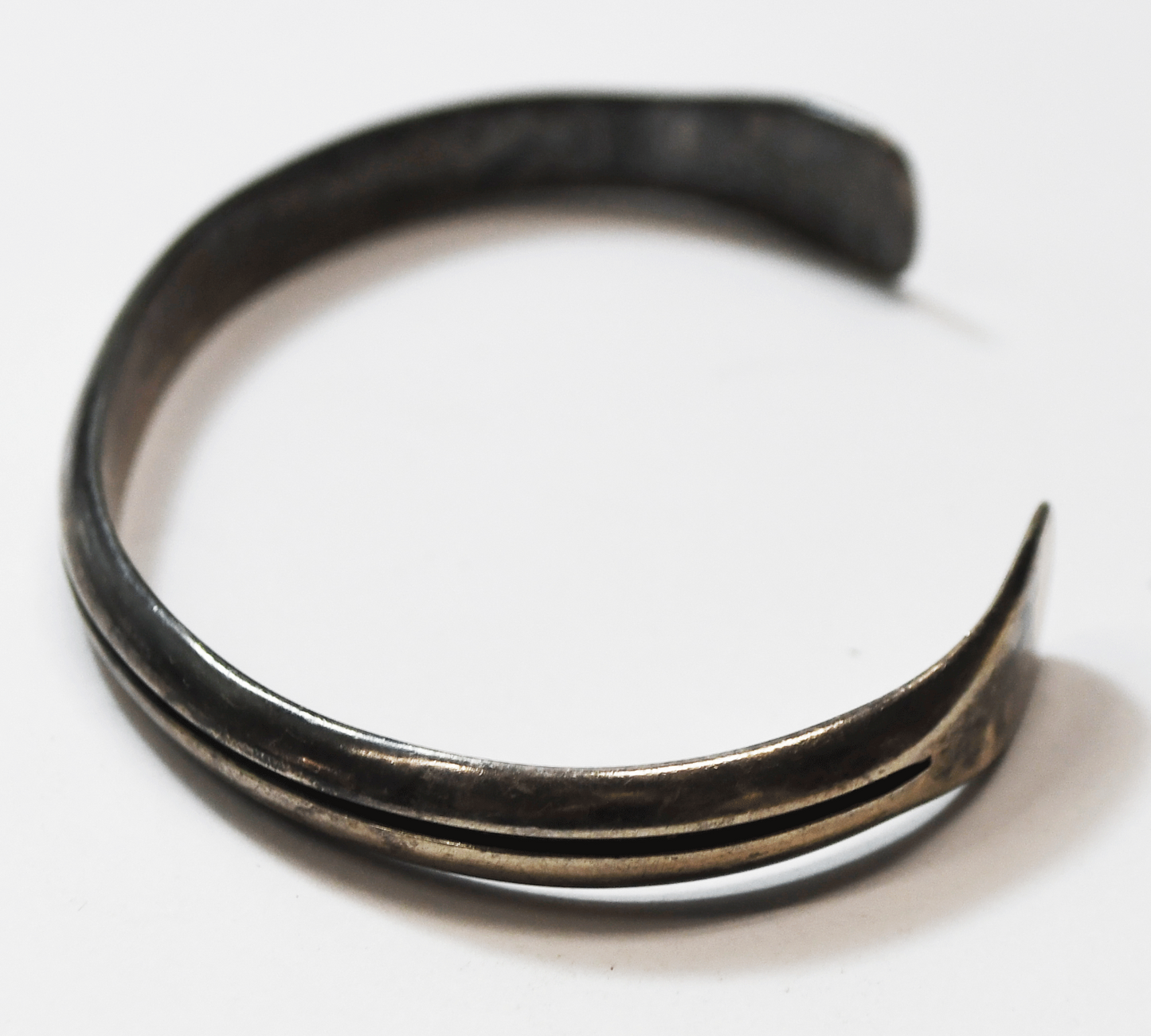 Sterling Silver Stripe Cuff Bracelet Paddle End Bracelet 7mm 7-1/4" 25g
