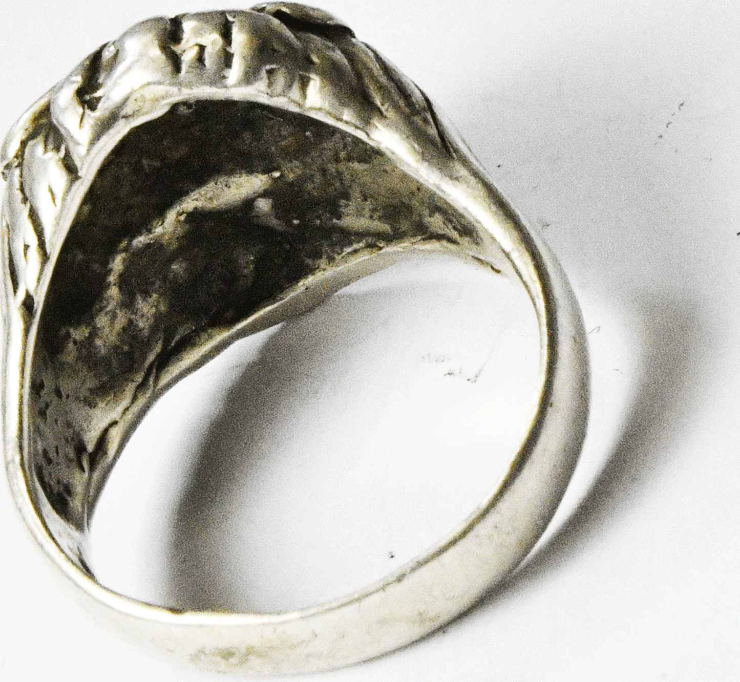 Sterling Silver Lion Tiger Cat Head Ring 20mm Size 11