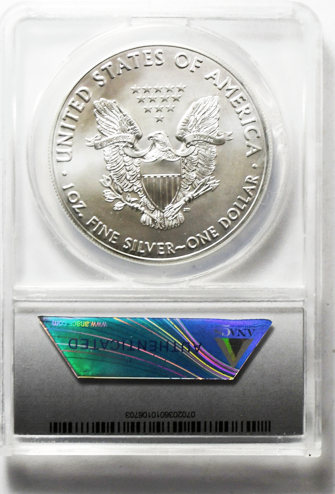 2017 $1 American Silver Eagle Silver Dollar ANACS MS70 Fine Silver First Day