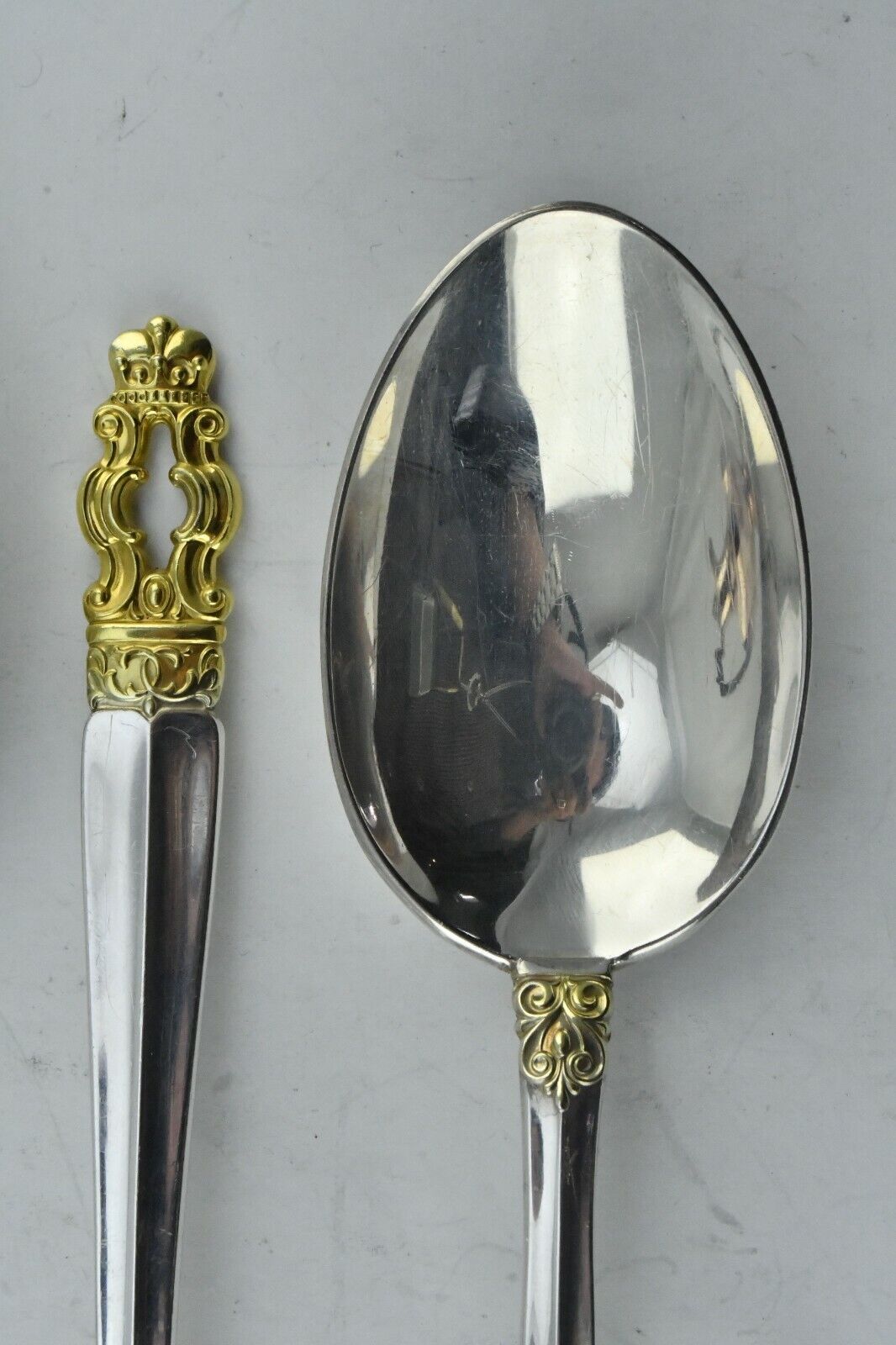 3pc. Hispana-Sovereign "Gold" by Gorham Sterling 8 1/2" Serving Spoon Set 8.3oz
