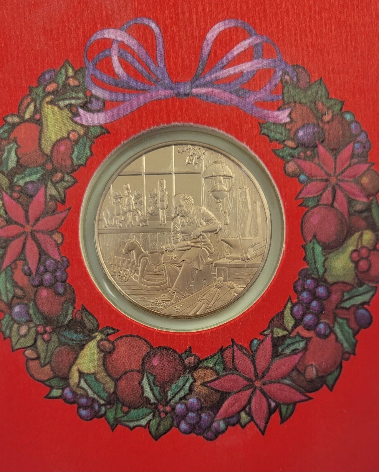 Vintage 1976 Franklin Mint Christmas Holiday Card Coin The First Christmas