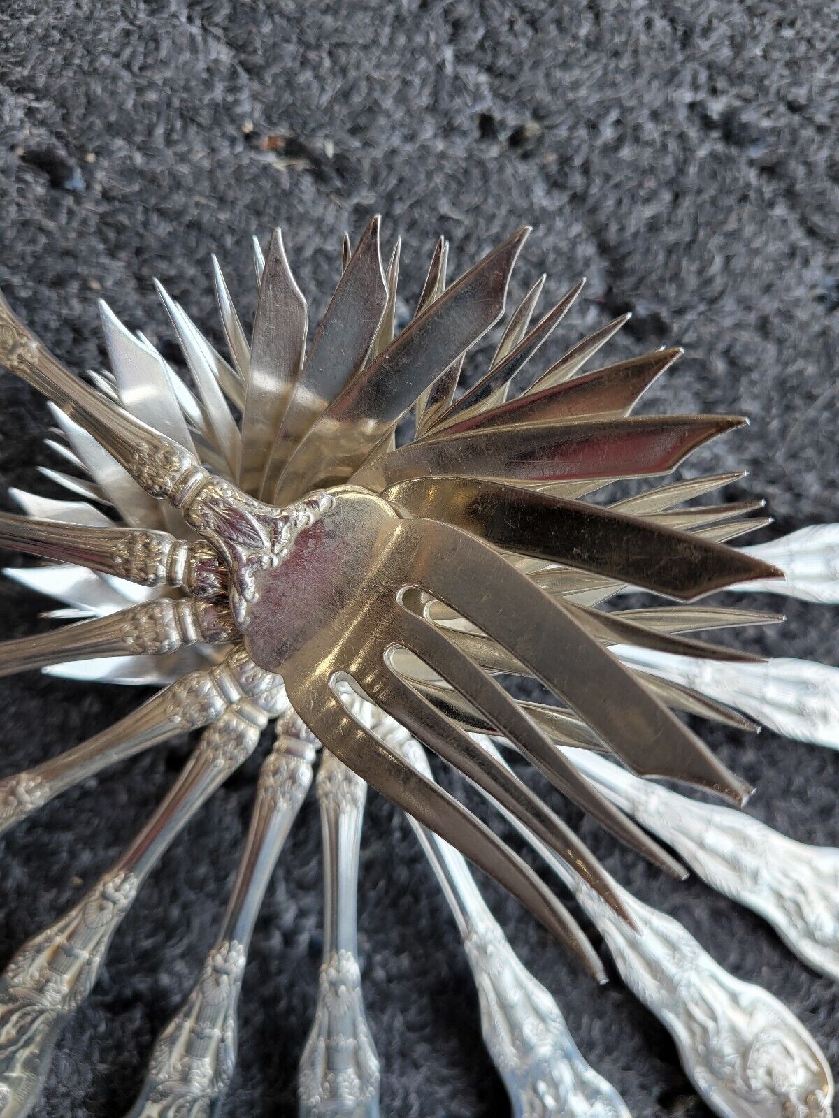 Mythologique by Gorham Sterling Fish Fork / Salad Fork Beaded Back 6"
