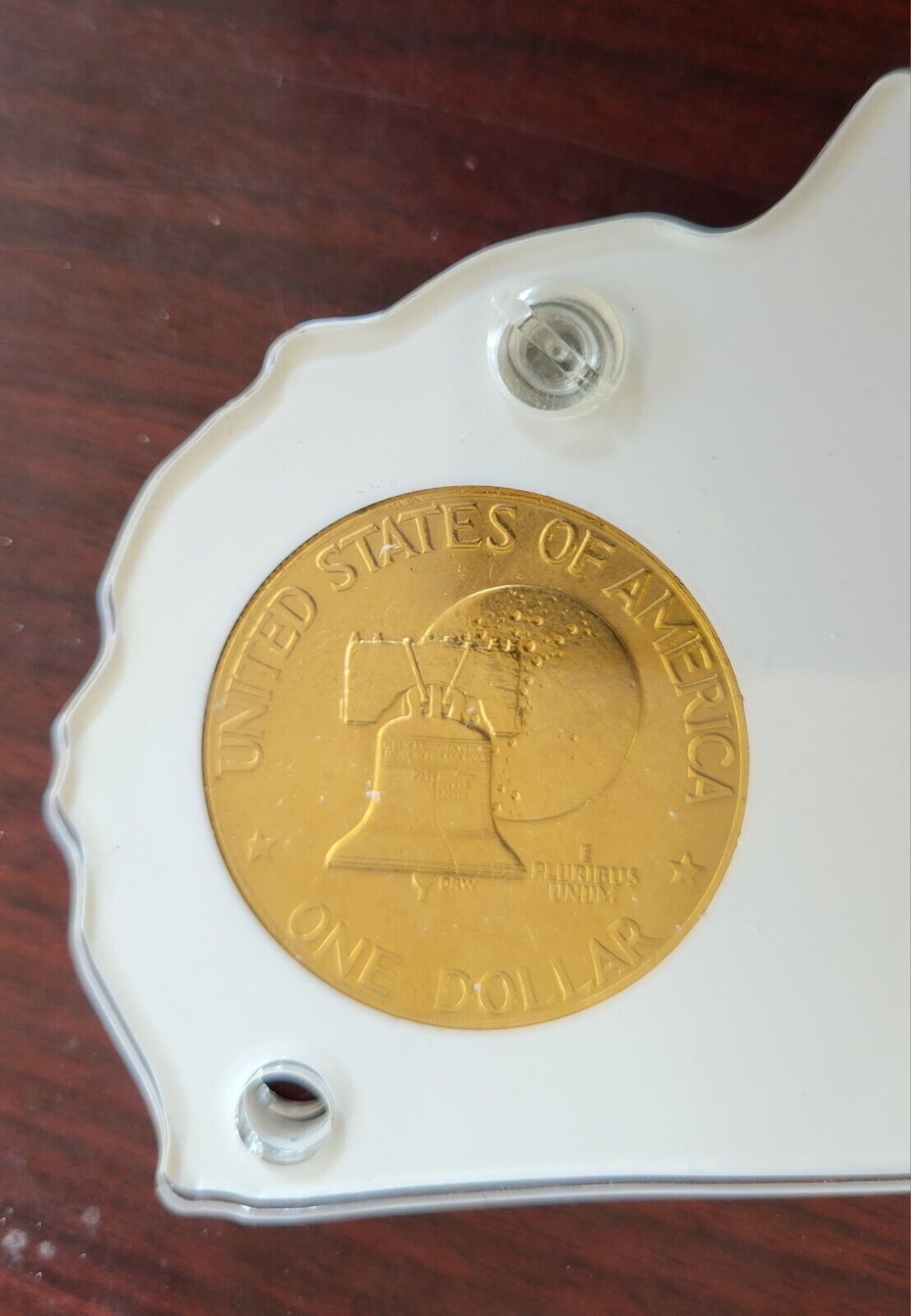 Bicentennial Gold Toned Coinage Liberty Set 1776-1976 Commemorative Acrylic Map