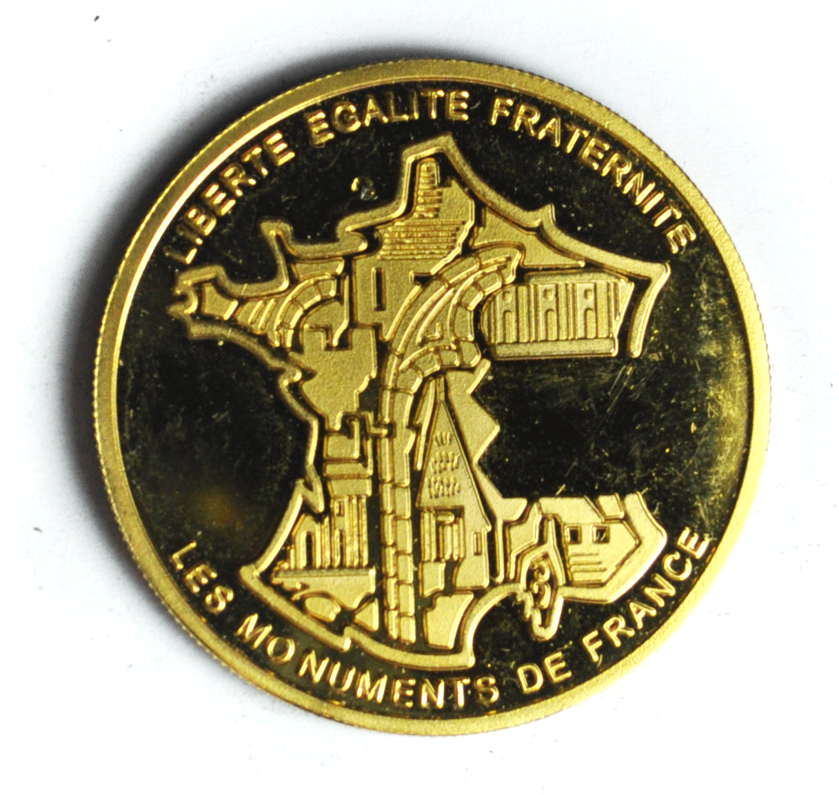 Champs Elysees Tour Libertie Egalite Fraternite France Monument Proof Medal 40mm
