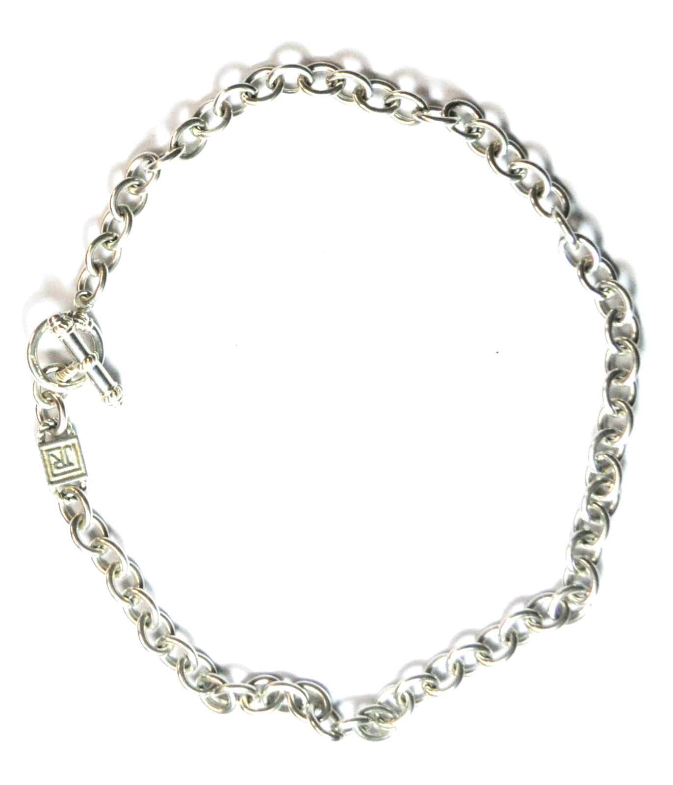 Sterling Silver Judith Ripka 8mm Link Necklace 18" Toggle