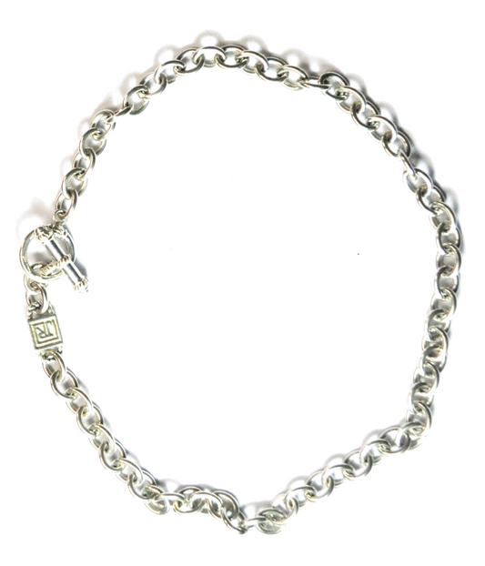 Sterling Silver Judith Ripka 8mm Link Necklace 18" Toggle