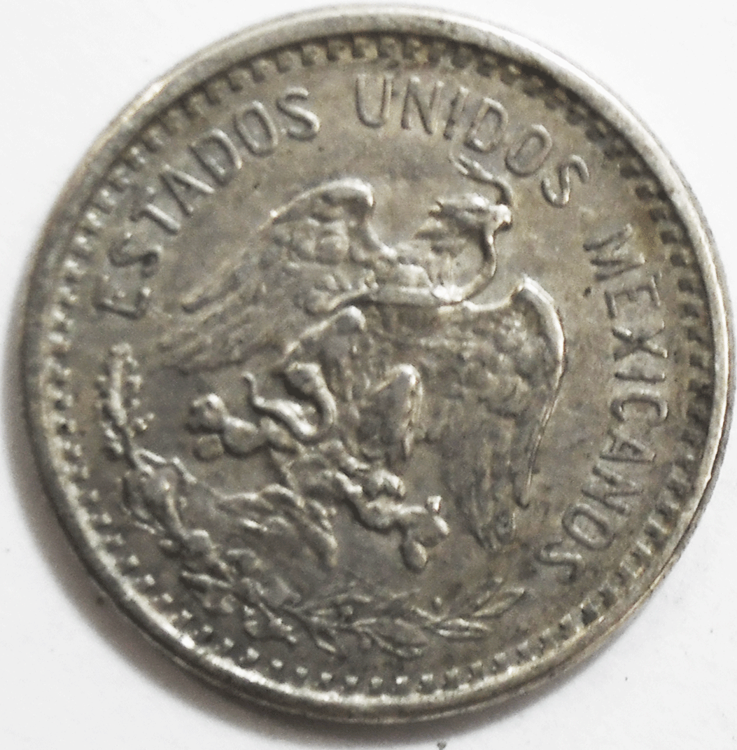 1907 Mexico Estados Unidos Mexicanos 20 Twenty Centavos Silver Coin KM# 435