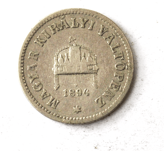 1894 KB Hungary 10 Fillér Nickel Coin KM# 482 Ten Filler