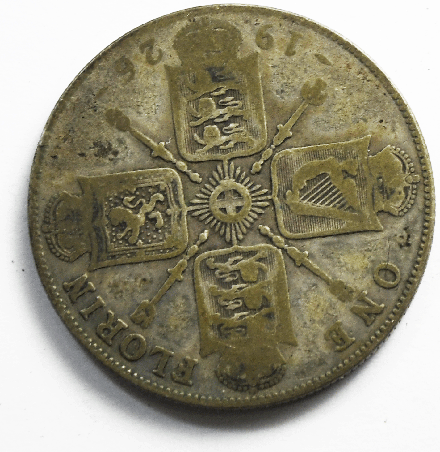 1926 Great Britain Silver One Florin Two Shillings Coin KM# 817a