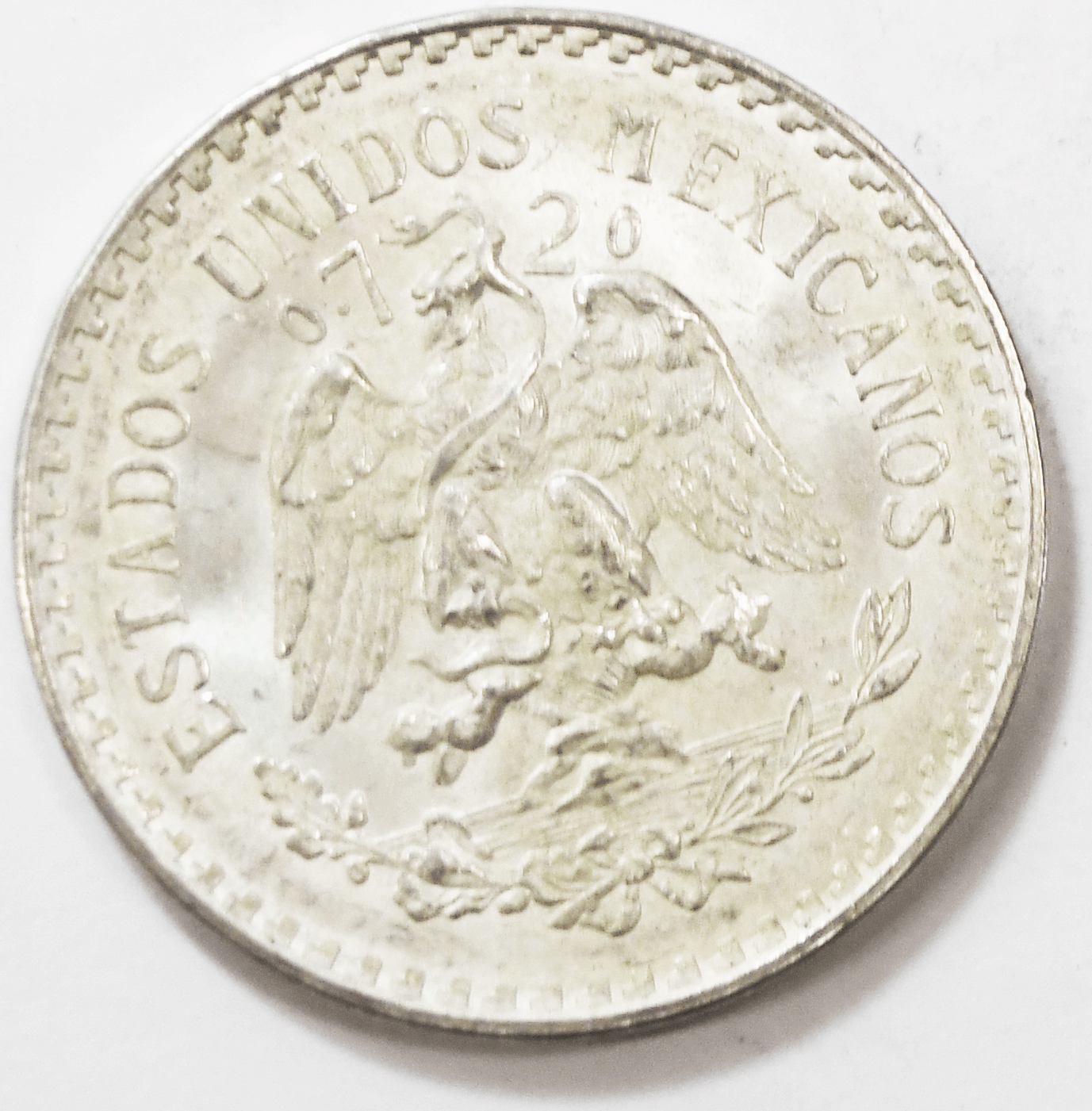 1943 Mexico Silver One Peso AU-Unc Coin KM#45