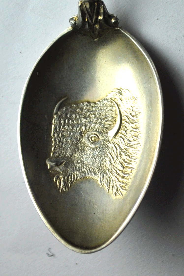 Vintage Shield of Canada RH RD1909 Buffalo Bison Souvenir Spoon 4-3/8"