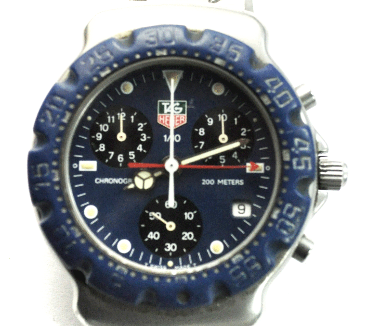 Tag Heuer Blue Dial Bezel CA1210 1/10 Chronograph 37mm Stainless