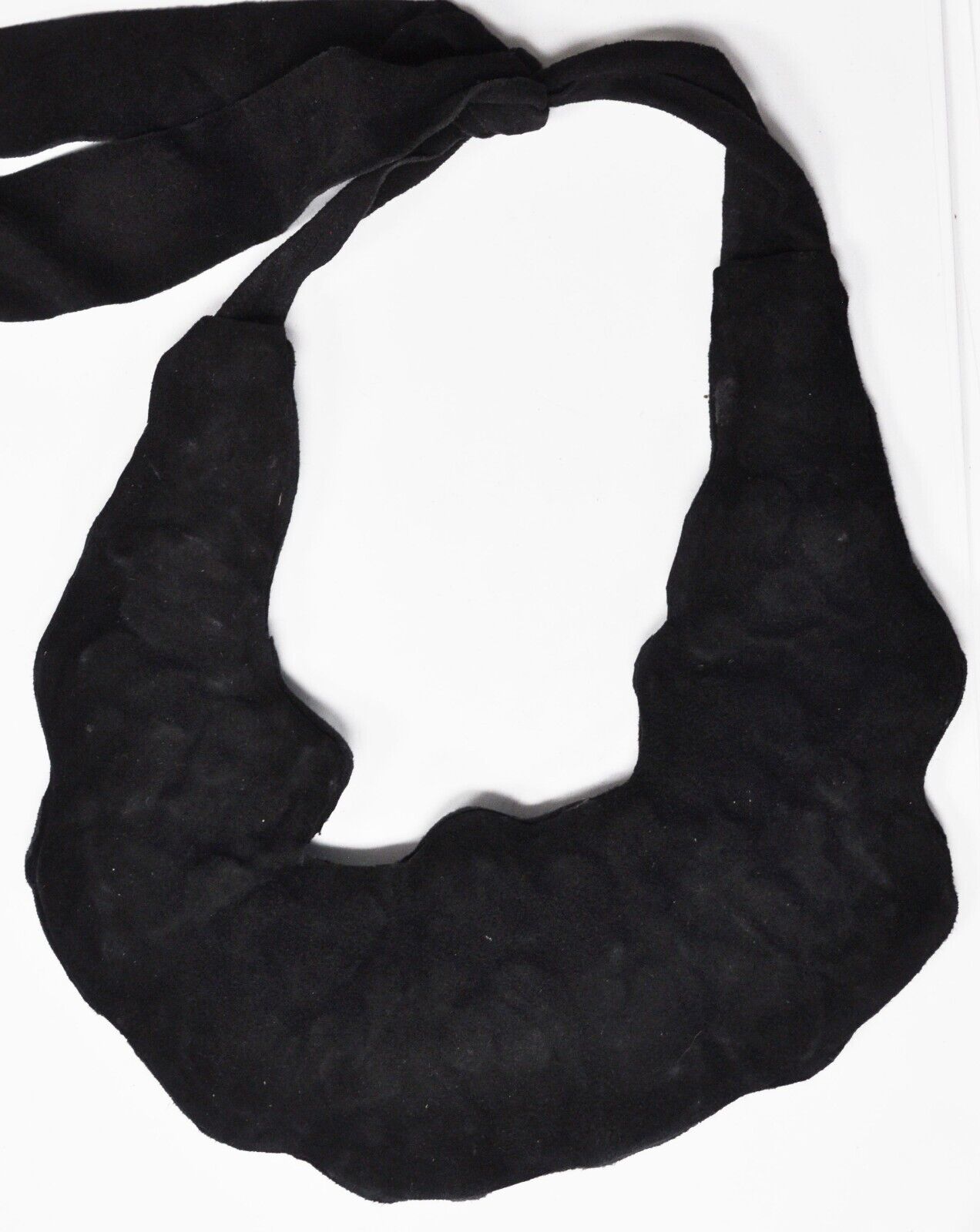 Black Suede Large 3" Wide Turquoise Chunk Necklace 32"