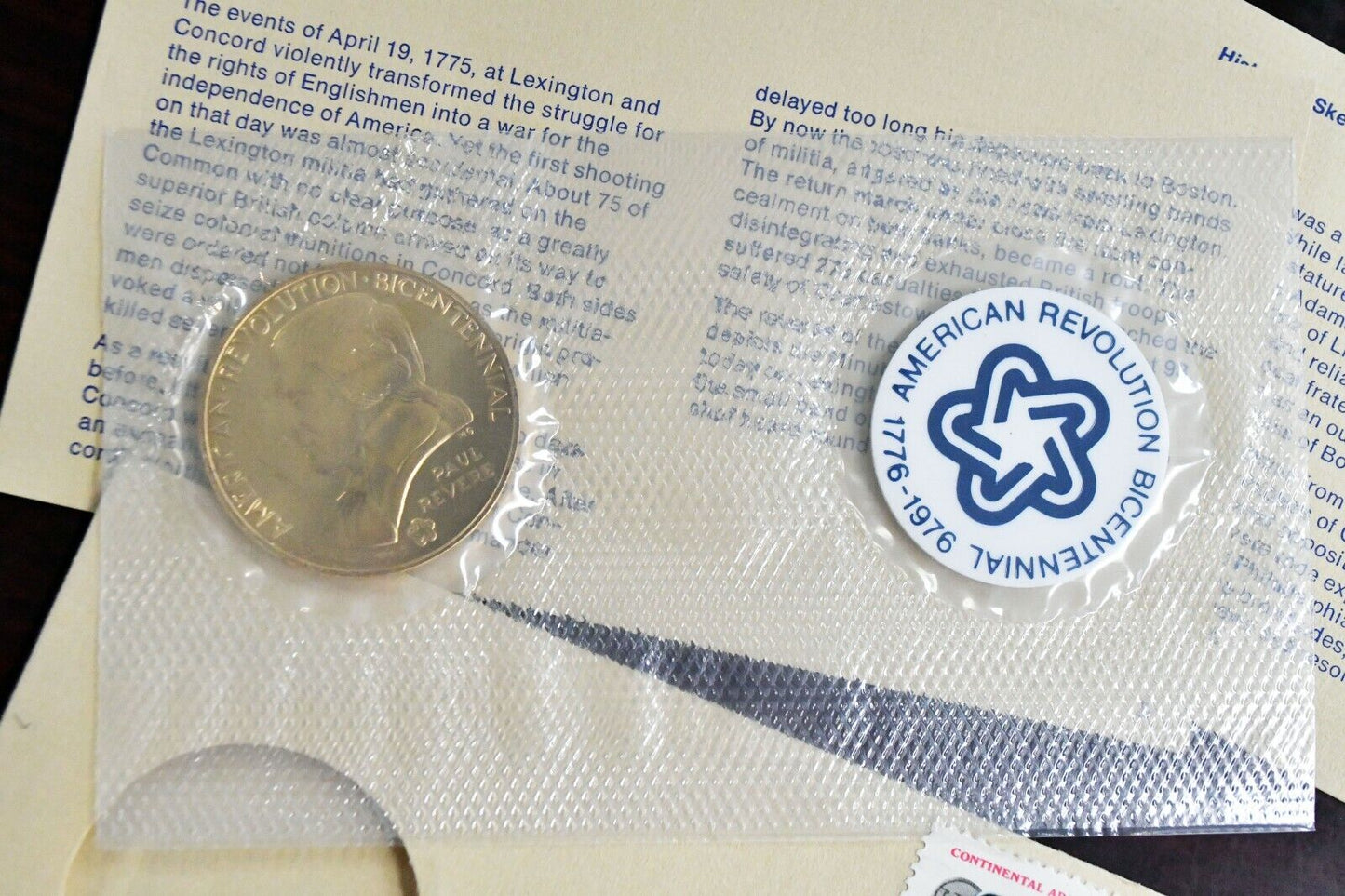 1975 Bicentennial First Day Cover Medal and Stamped Envelope Paul Revere