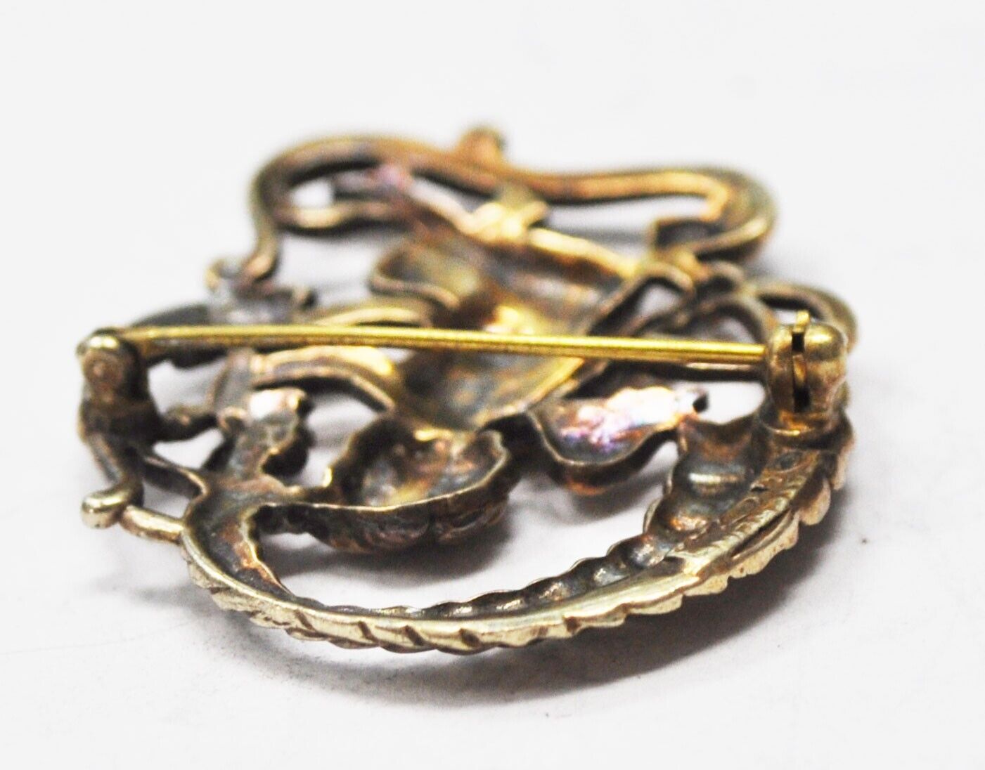 Sterling Silver Cini Cherub Virgo Brooch Pin 43mm x 32mm