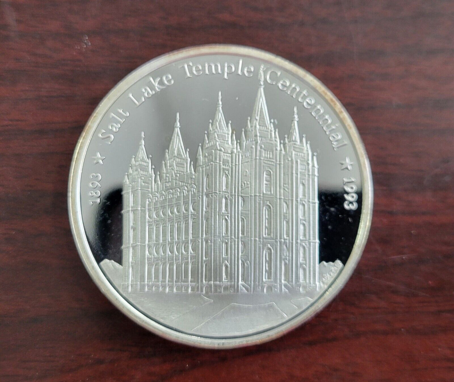 Utah LDS Salt Lake City Temple 1893-1993 .99 Fine Silver Coin Commemorative