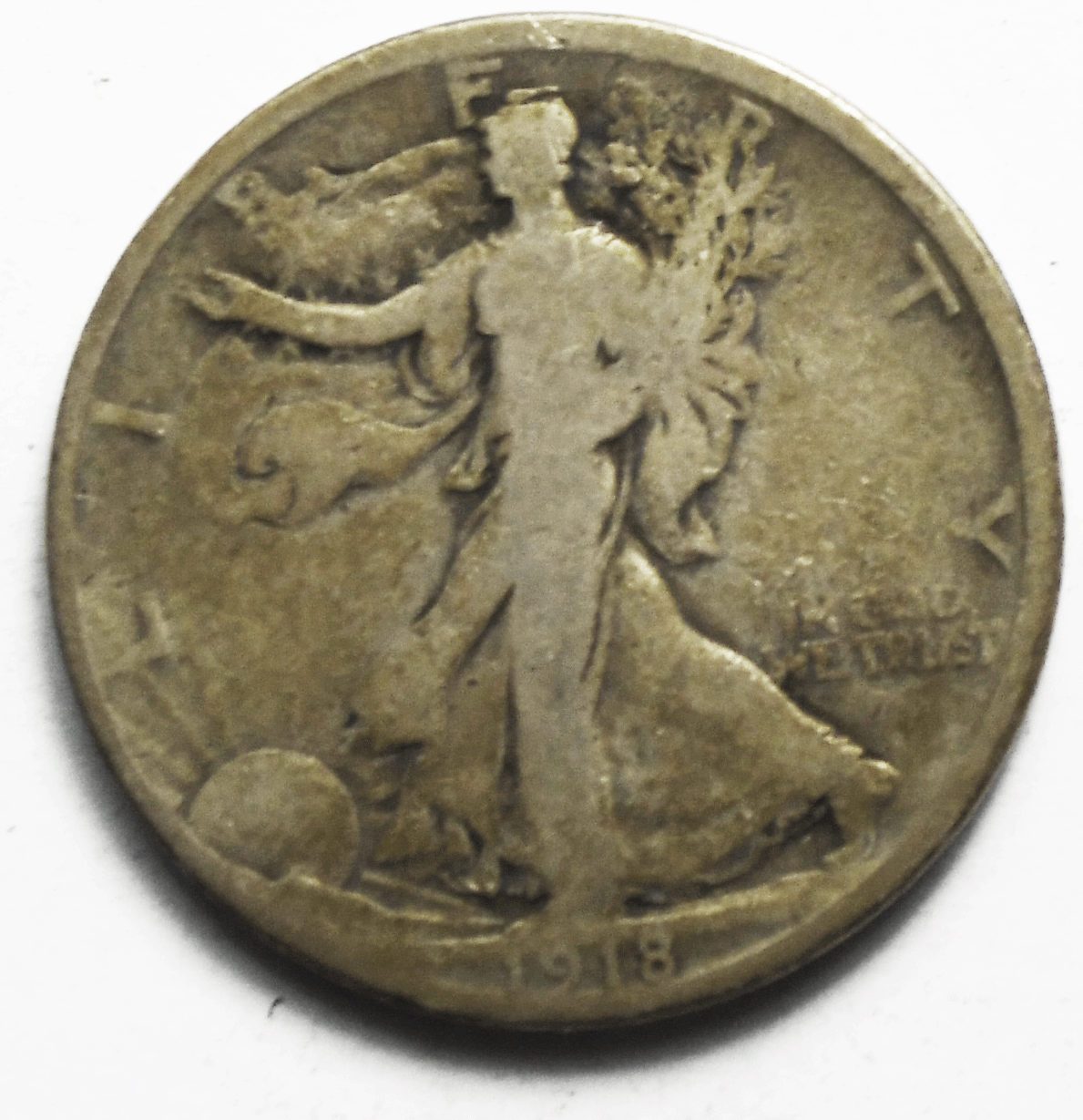 1918 50c Walking Liberty Silver Half Dollar Fifty Cents Philadelphia