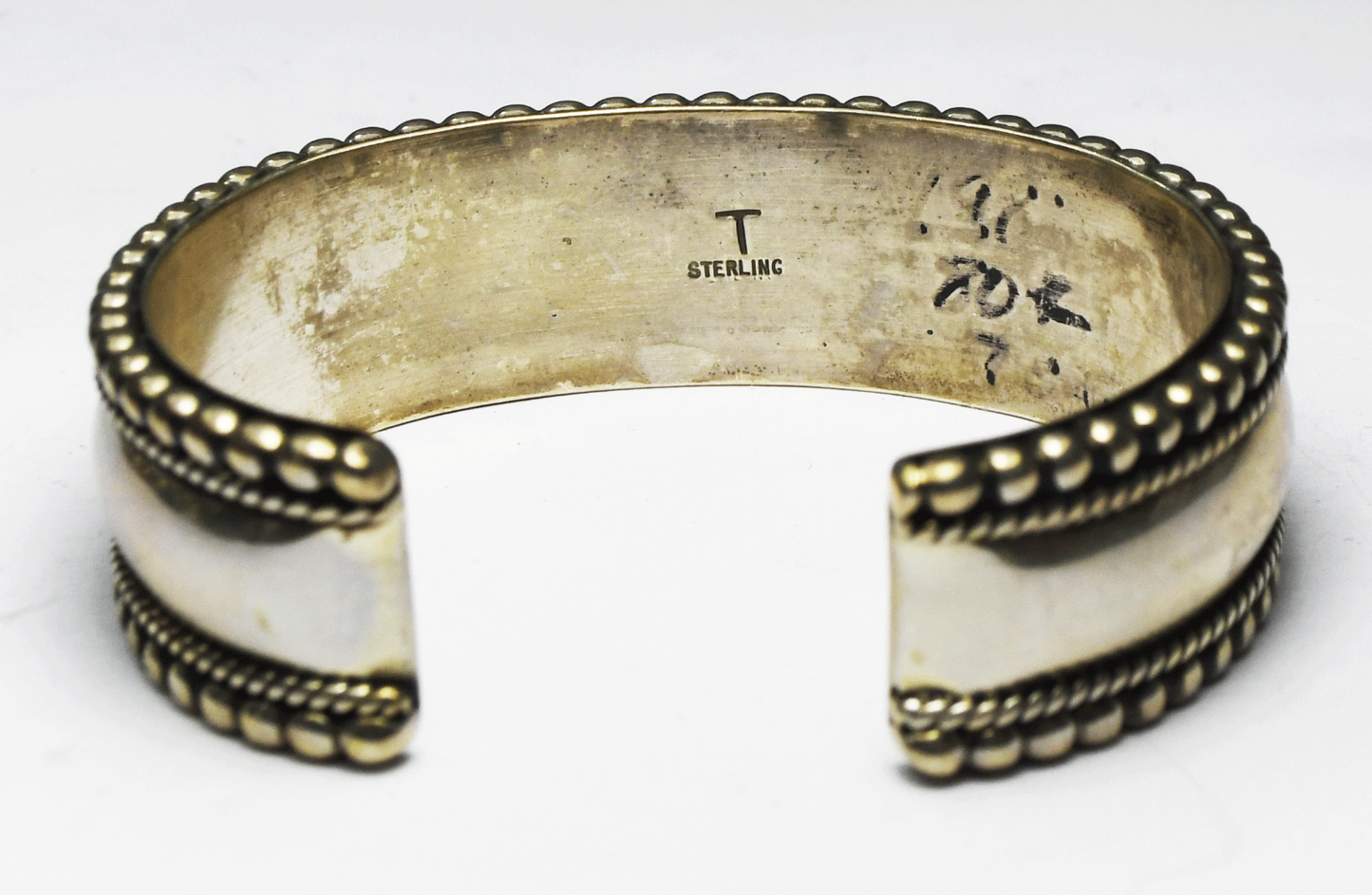Sterling Silver Joe Tom Dot Twist Cuff Bracelet 17mm 6.25" Wrist