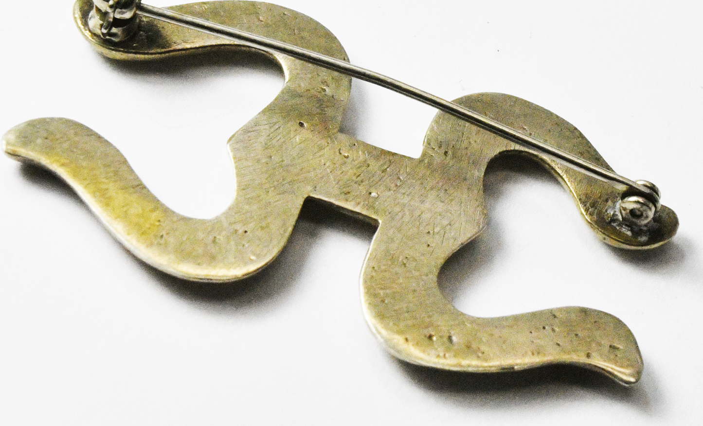 Sterling Silver Sand Cast Bar Scroll Brooch Pin 49mm x 28mm