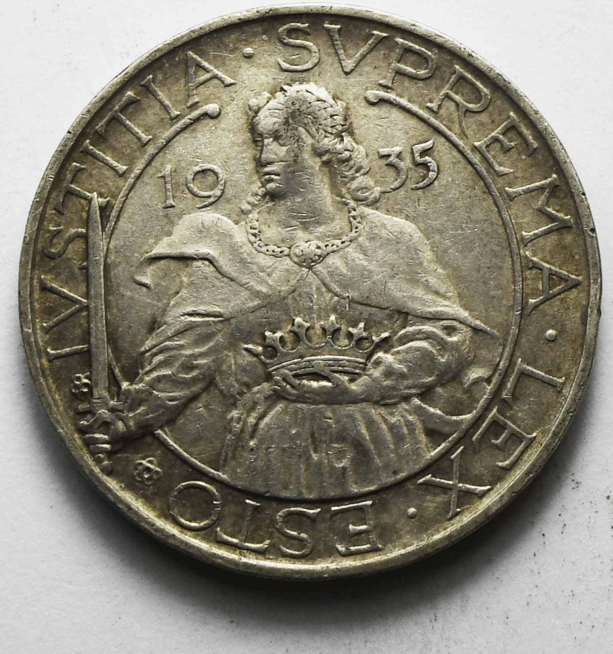 1935 San Marino 10 Ten Lire Silver Coin KM# 10 Only 30,000 Minted