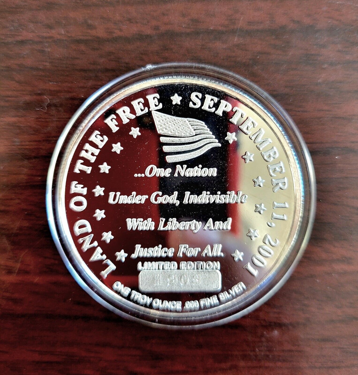 1oz Proof .999 Fine "Spirit of America, 9/11" Commemorative Silver Round