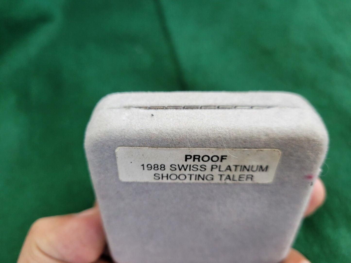 1988 1oz Platinum Proof Switzerland Shooting Taler .999 Fine Vintage Coin