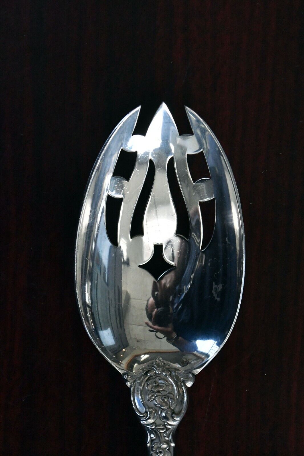 Eloquence by Lunt Sterling Silver 8 1/2" Pierced Table Serving Spoon 3.3 oz.