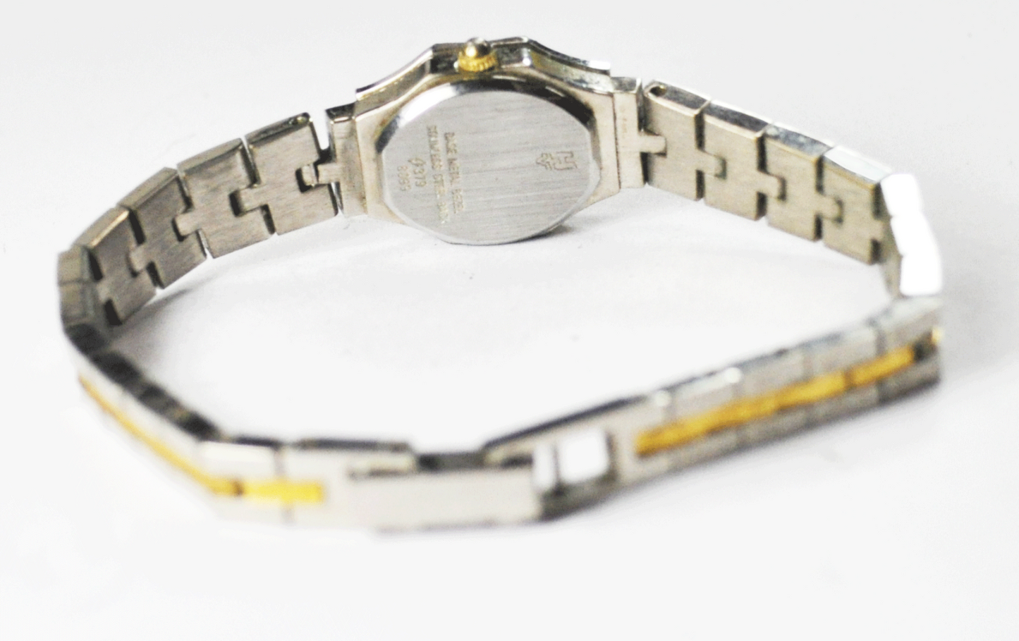 Women's Helbros Gold Stripe Textured Wristwatch 16mm Quartz 8099