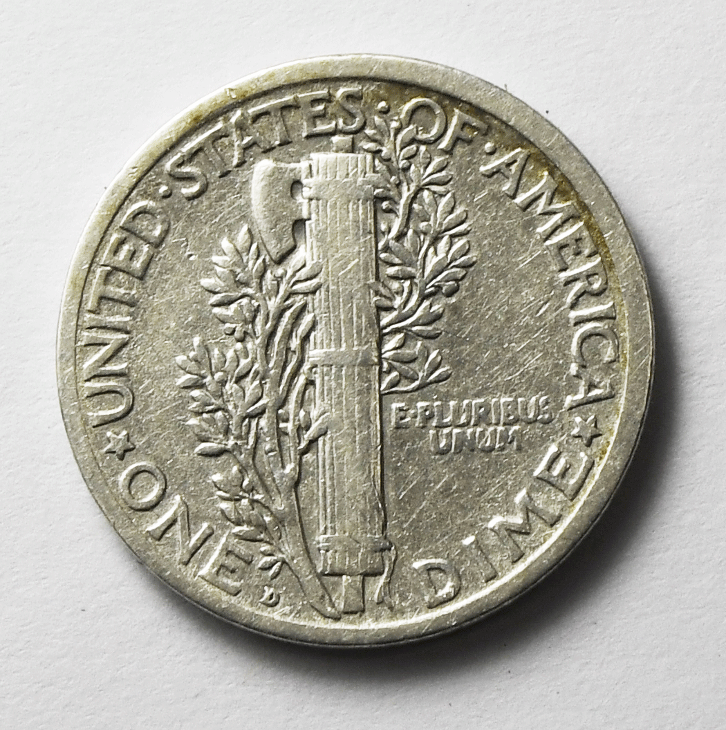 1919 D 10c Mercury Silver Dime Rare Ten Cents Denver