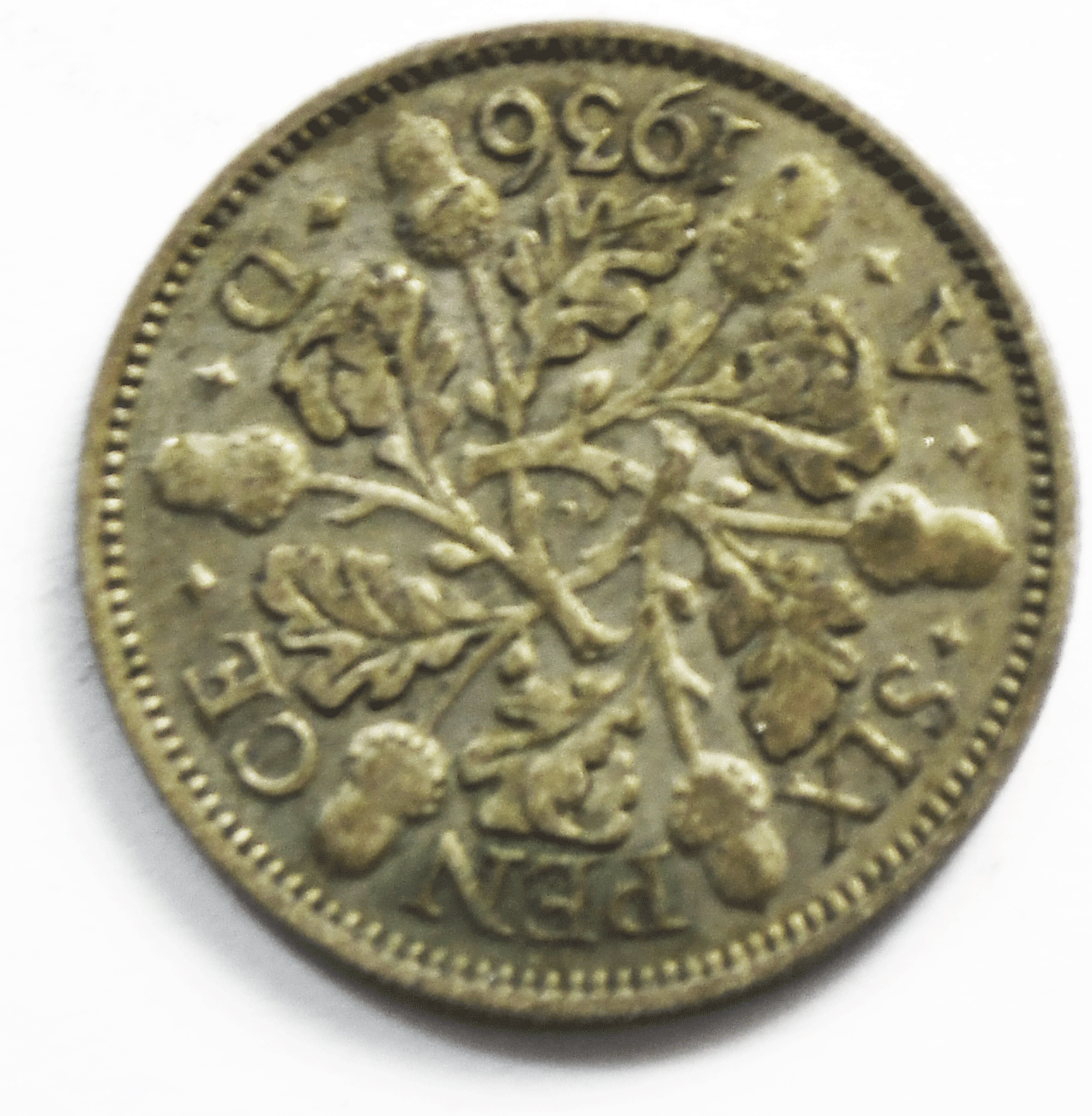 1936 Great Britain 6 Six Pence KM# 832 Silver Coin