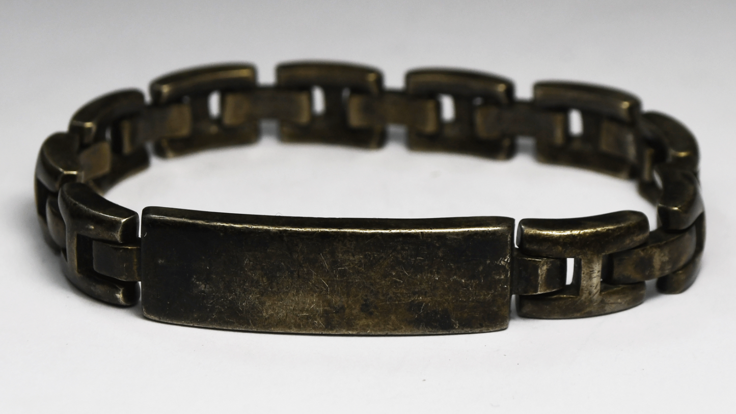 Sterling Silver Vintage Heavy ID Bracelet 12mm 9.5" 64g Hidden Clasp