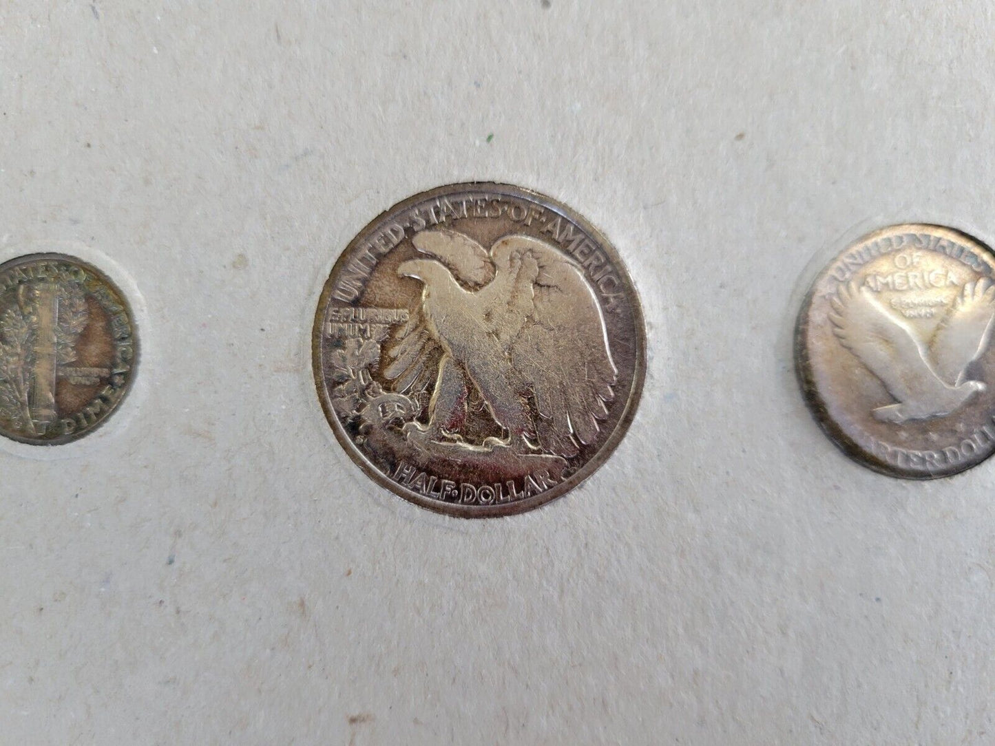 Extraordinary United States Silver Coins Mercury Dime, Half Dollar, Quarter Set