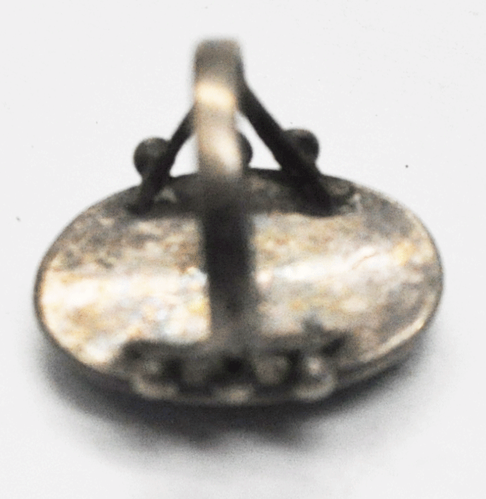 Vintage Sterling Silver Oval Chrysocolla Solitaire Ring 26mm Size 6