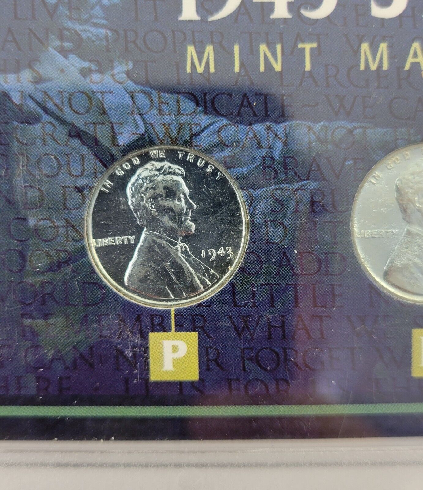 Complete 1943 Steel Penny Mint Mark Collection P D S Set of 3 w/ COA Hard Case