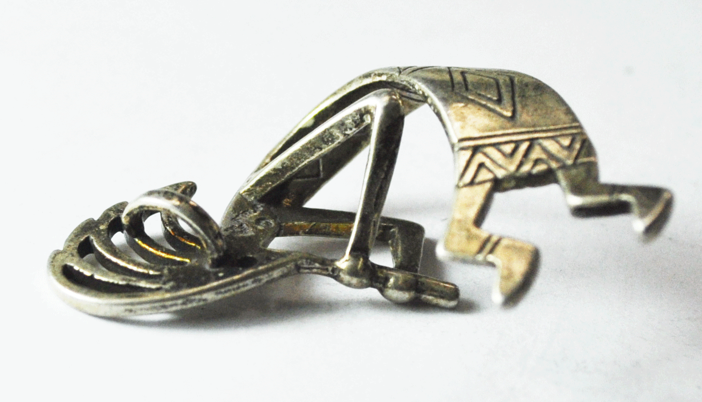 Sterling Silver Sunwest Kokopelli Pendant Slider 40mm x 28mm