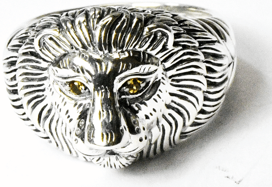 Sterling Silver JAI John Hardy Lion Tiger Cat Head Ring 18mm Size 9