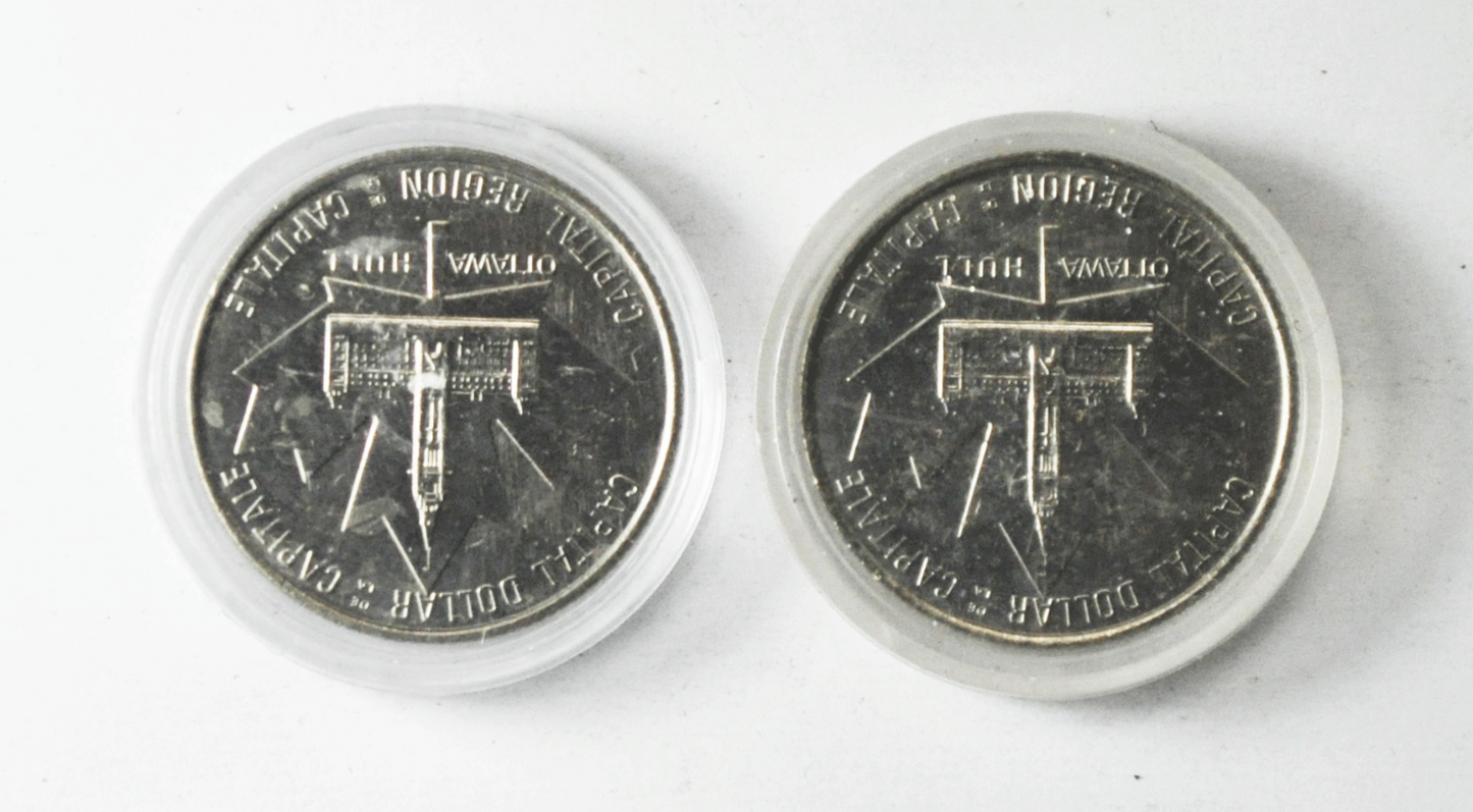 2 1984 $1 Canada Trade Dollar 34mm Capital Ottawa Hull Tokens