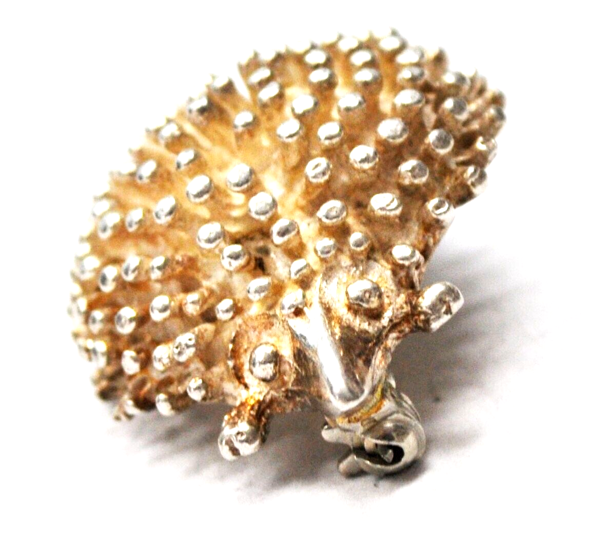Sterling Silver Mexico Porcupine Spiked Brooch Pin 32mm