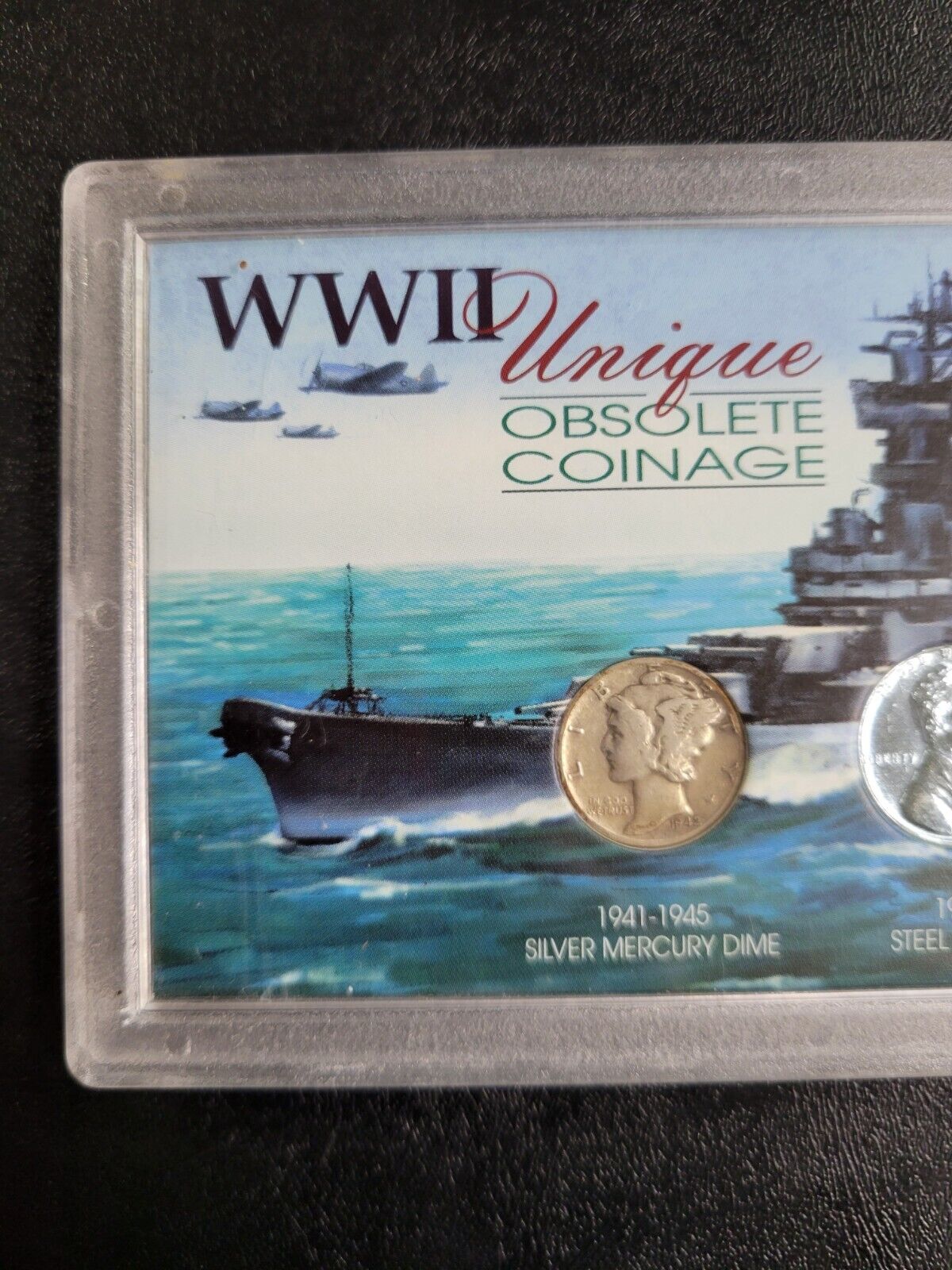 WWII Unique Obselete Coinage Mercury Dime, Steel Penny, Silver Wartime Nickel