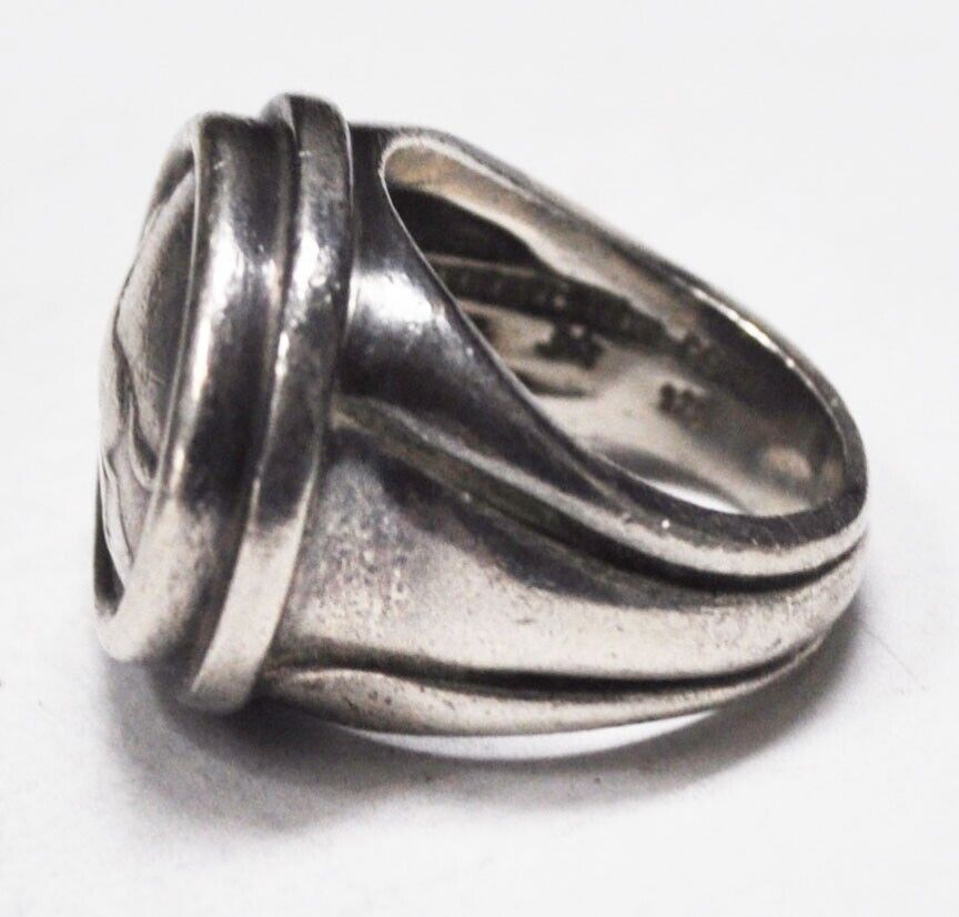 Sterling Silver Kieselstein Cord Horse Equestrian Ring 20mm Size 7-1/2