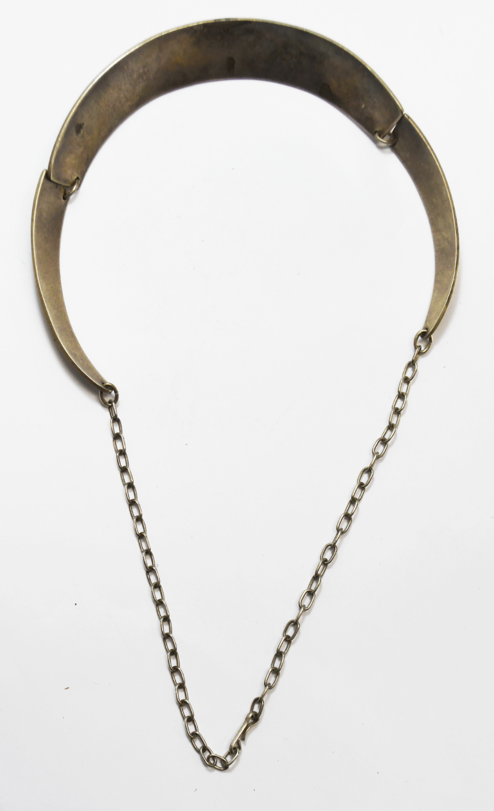 Sterling Silver Kachina Signed 19mm 3 Part Stripe Necklace 18"