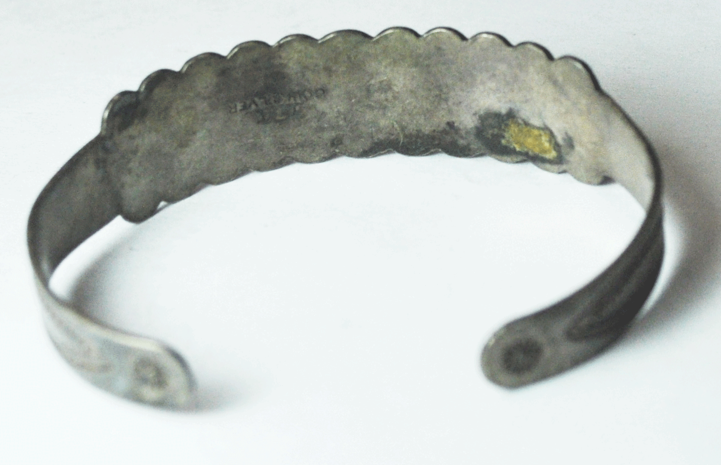 Antique Coin Silver IH Domed Six Peapod Bracelet 16mm 6-3/4" Wrist