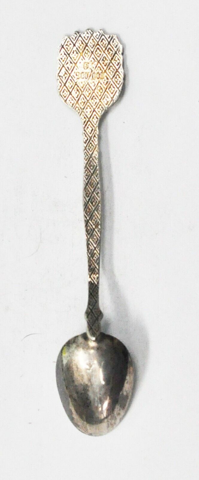 900 Fine Silver España Spain Souvenir Enamel Spoon 4-1/4"