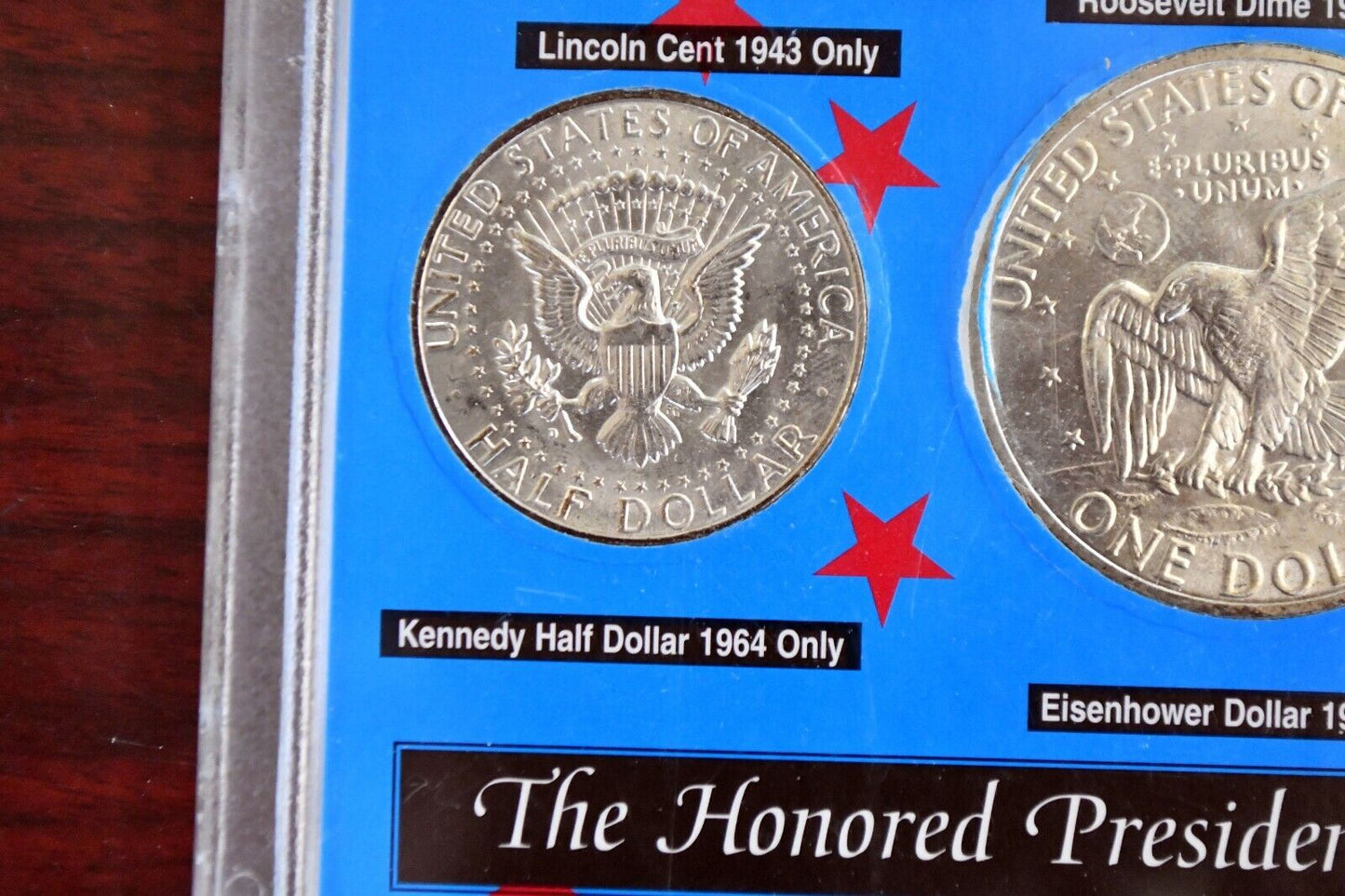 The Honored Presidents Coin Collection 6pc. 90%, 40% 35% Silver Coinage