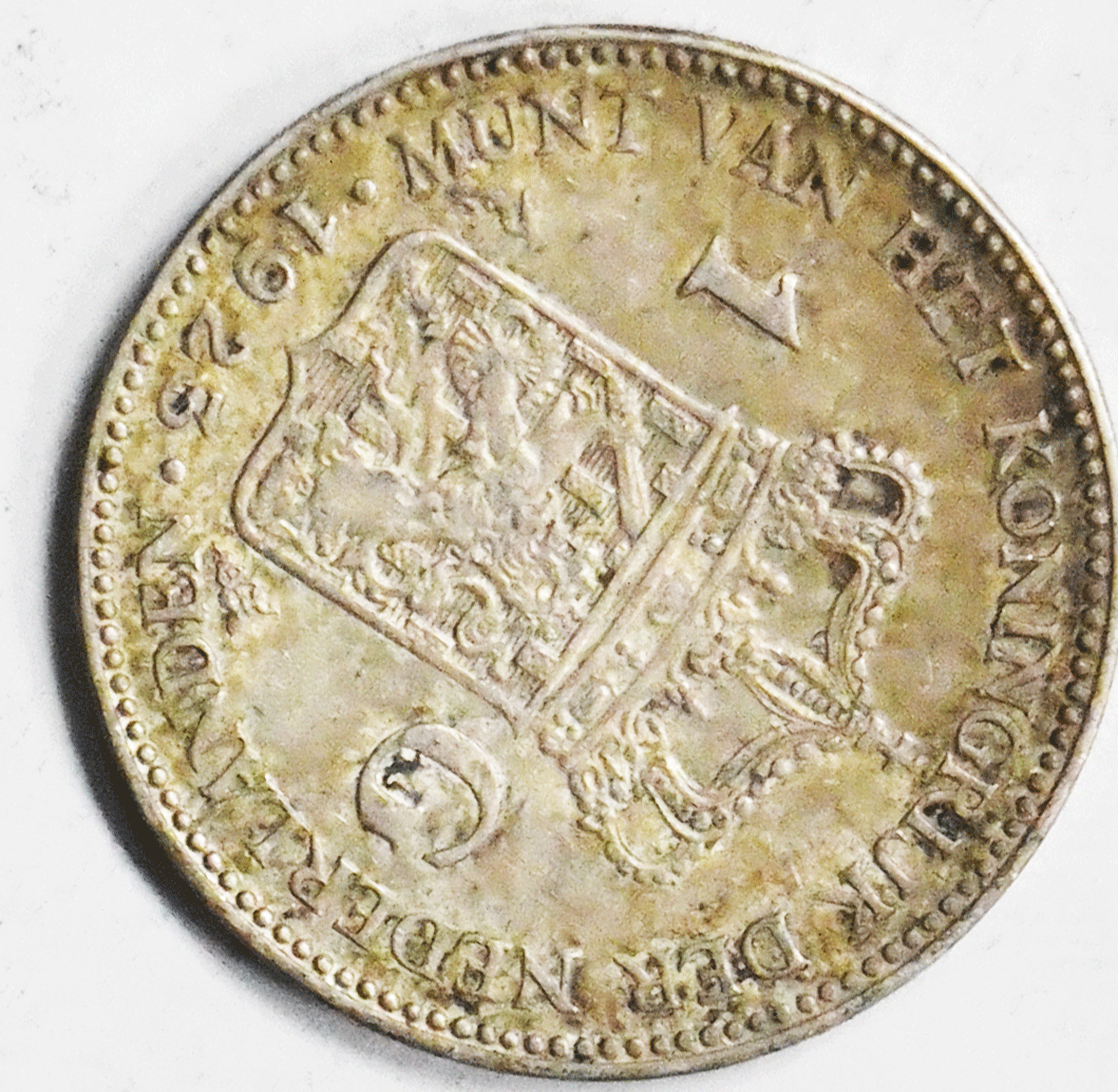 1923 1G Netherlands One Gulden Silver Coin KM# 161.1