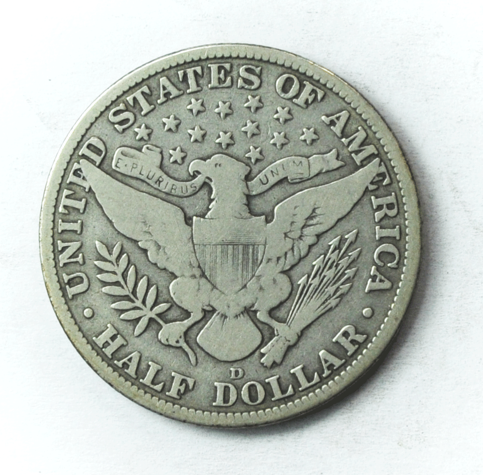 1915 D 50c Barber Silver Half Dollar Fifty Cents US Denver