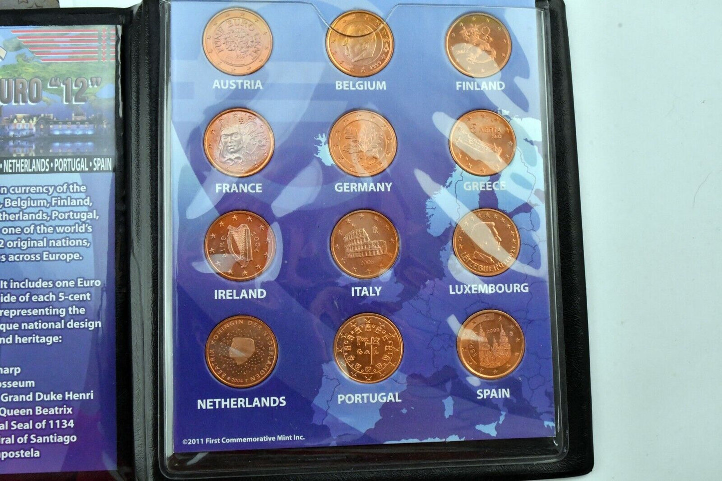 10th Anniversary of the Euro "12" 5 Cent First Commemorative Mint Inc. 12pc set