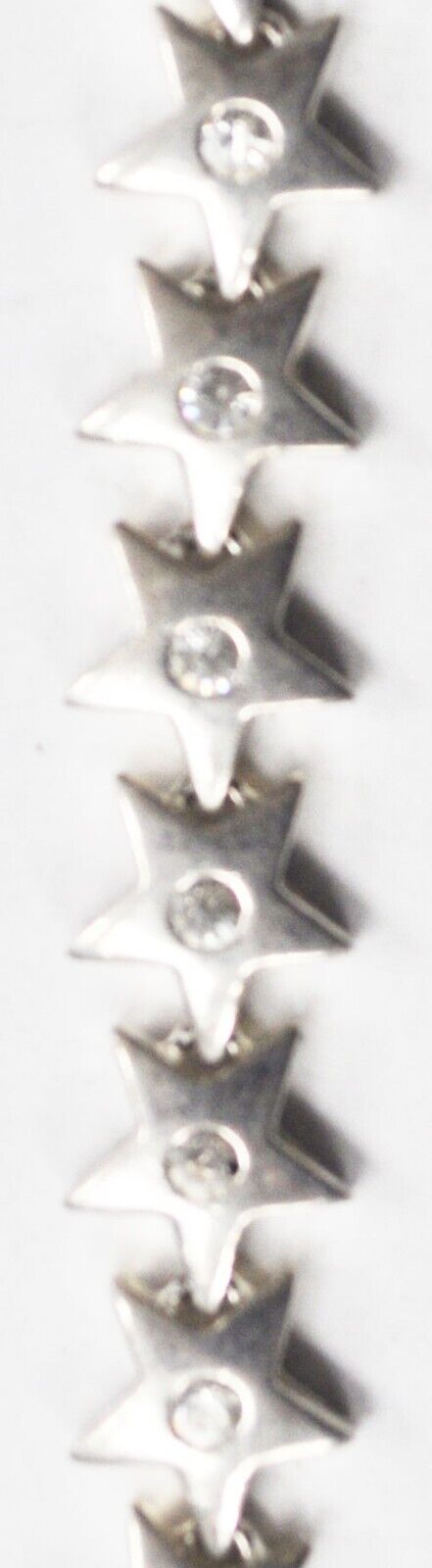 Sterling Silver 21 Star Clear CZ Tennis Bracelet 10mm 7.25"