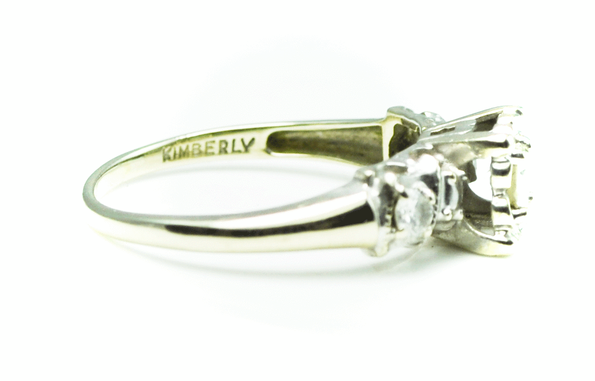 Beautiful Vintage Kimberly 14k Diamond White Gold Wedding Ring 2/5ctw